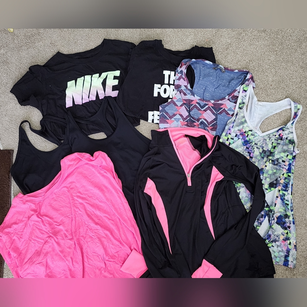 Bundle Size Medium Nike, North Face, FILA, Rbk, Tek Gear Workout Tops